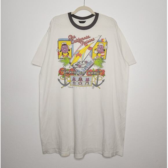 Vintage 80s California Raisins Oversized Sleep Shirt Butter Soft Thin Art Promo - Picture 1 of 8